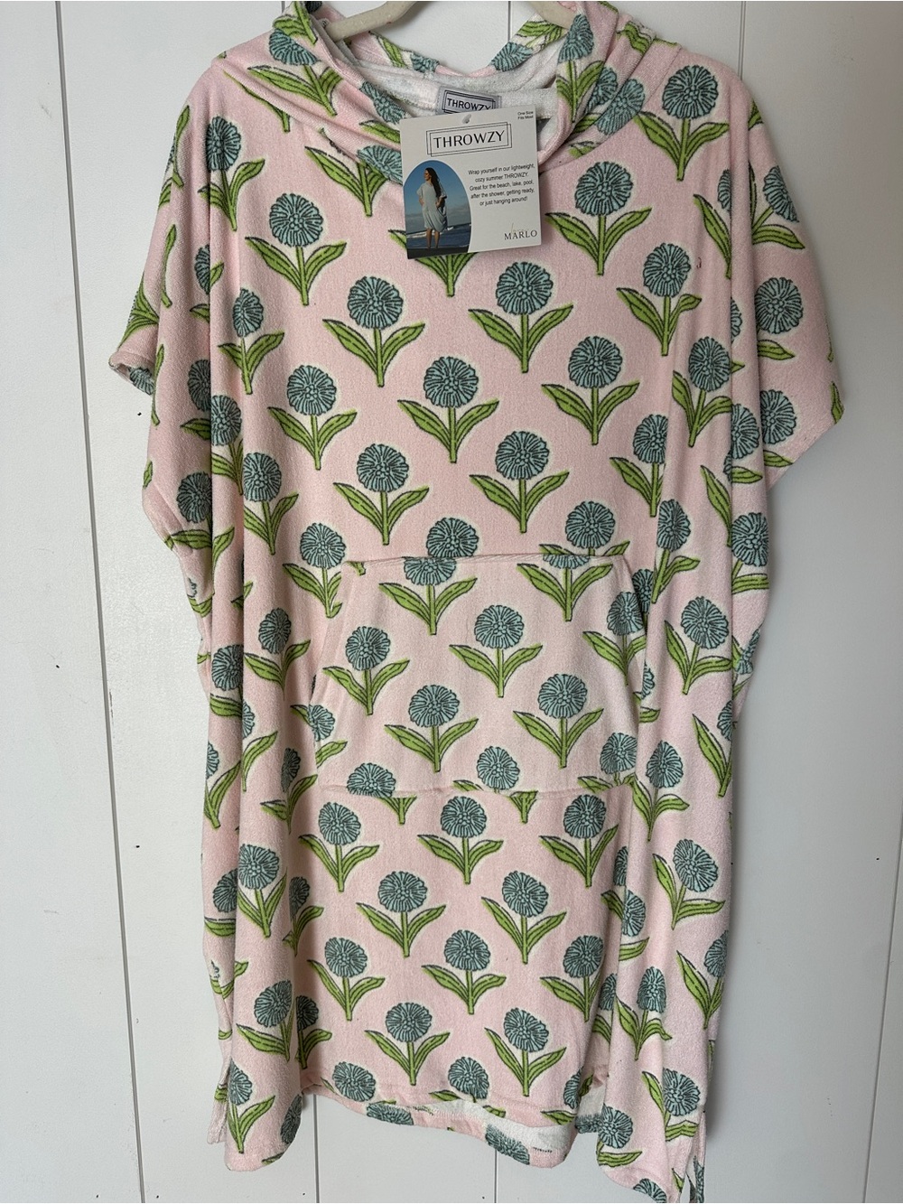 Throwzy One Size Floral Hooded Poncho